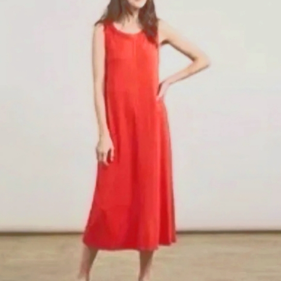 Elizabeth and James Red 100% Cotton Sleeveless Tank Midi Dress Size XL - Picture 1 of 6